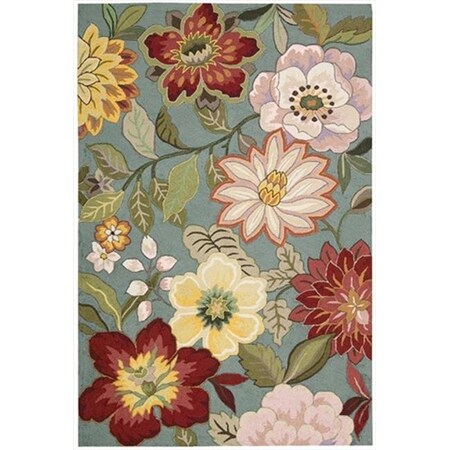 Nourison Nourison 10430 Fantasy Area Rug Collection Aqua 1 ft 9 in. x 2 ft 9 in. Rectangle 99446104304